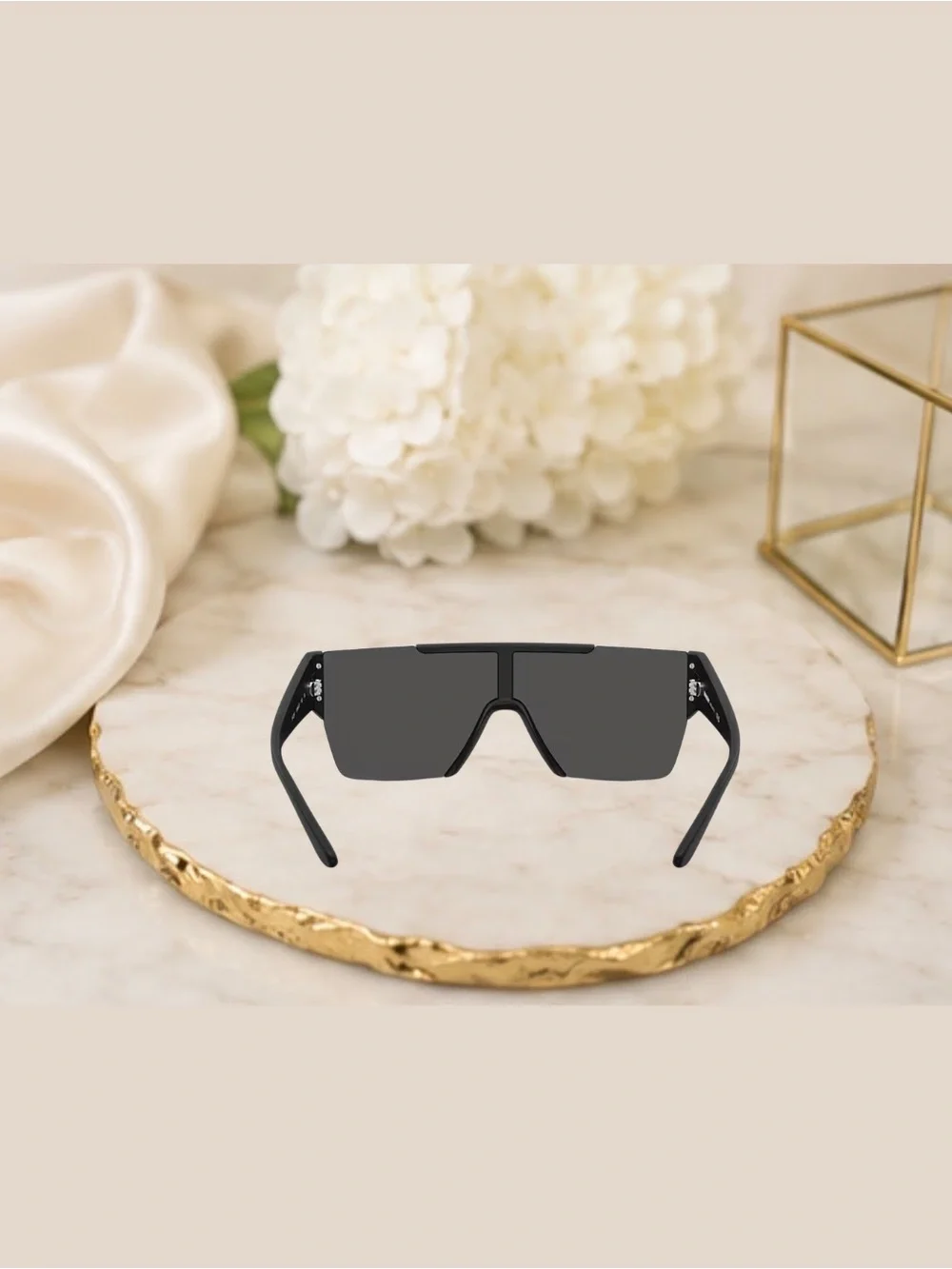 Burberry BE4291 346487 Matte Black Oversized Shield Sunglasses | Made in Italy